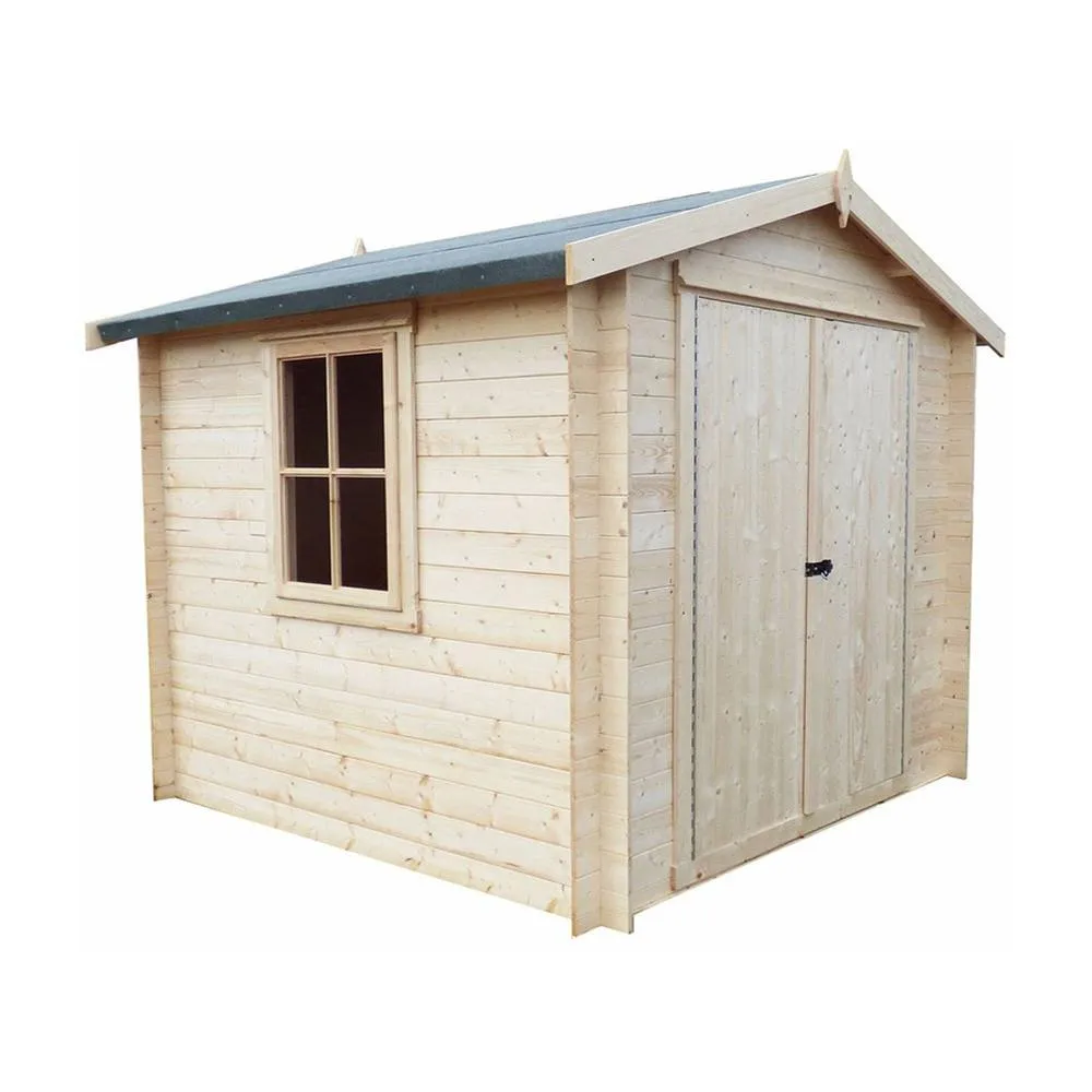 Shires Bradley 19 mm Log Cabin 9 x 9 Feet in Natural