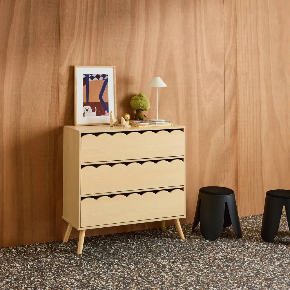sweeek Wood-effect children's chest of 3 drawers in Beige 4