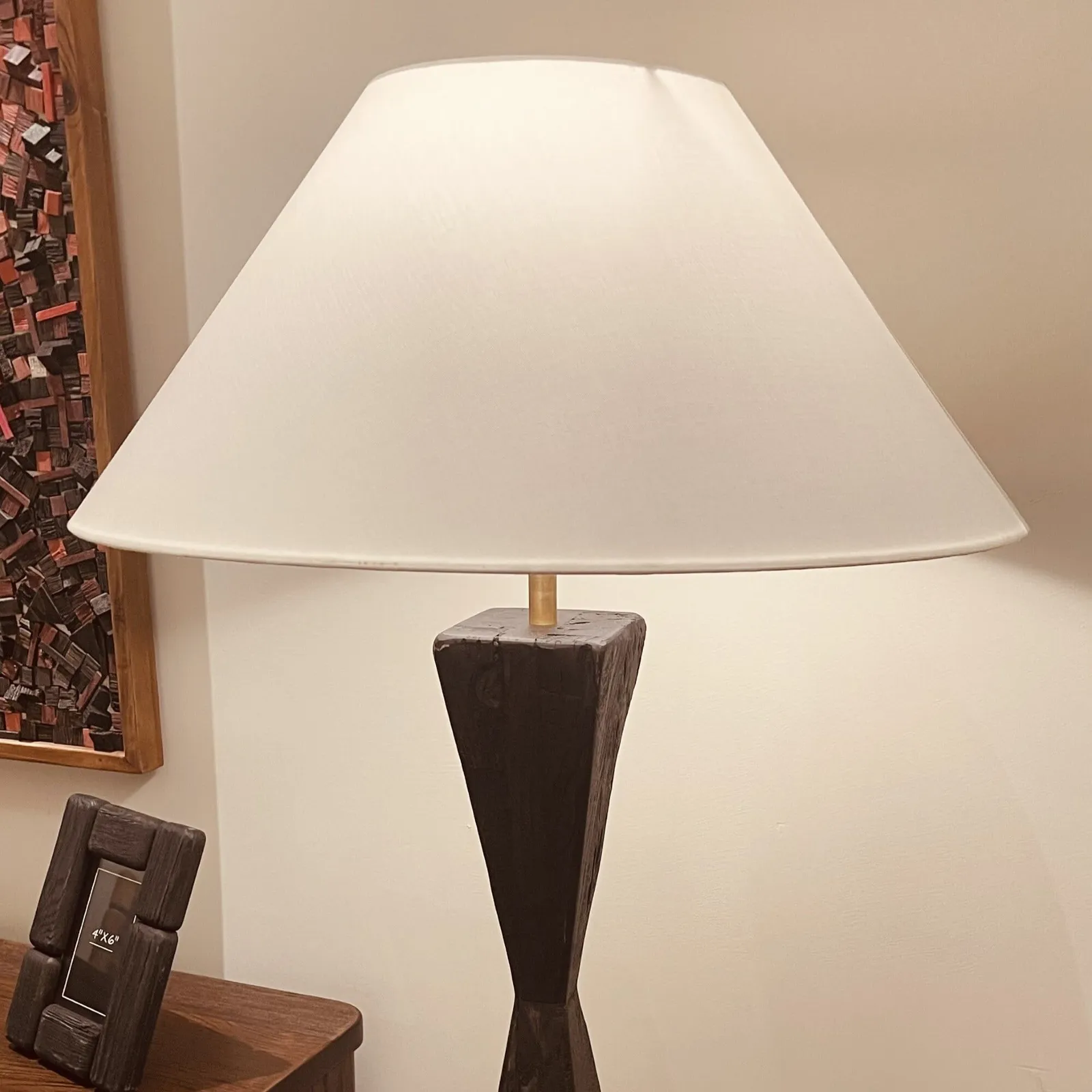 Blk Column Floor Lamp With White Shade 60X60X157Cm Oak | Barker & Stonehouse 2
