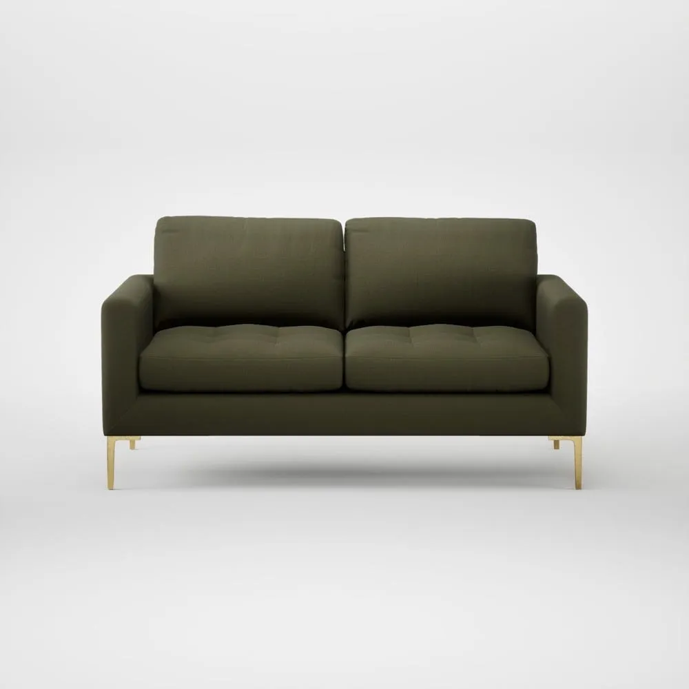 Heal's Eton 2 Seater Sofa Smart Cotton Linen Myrtle Brass Feet 1