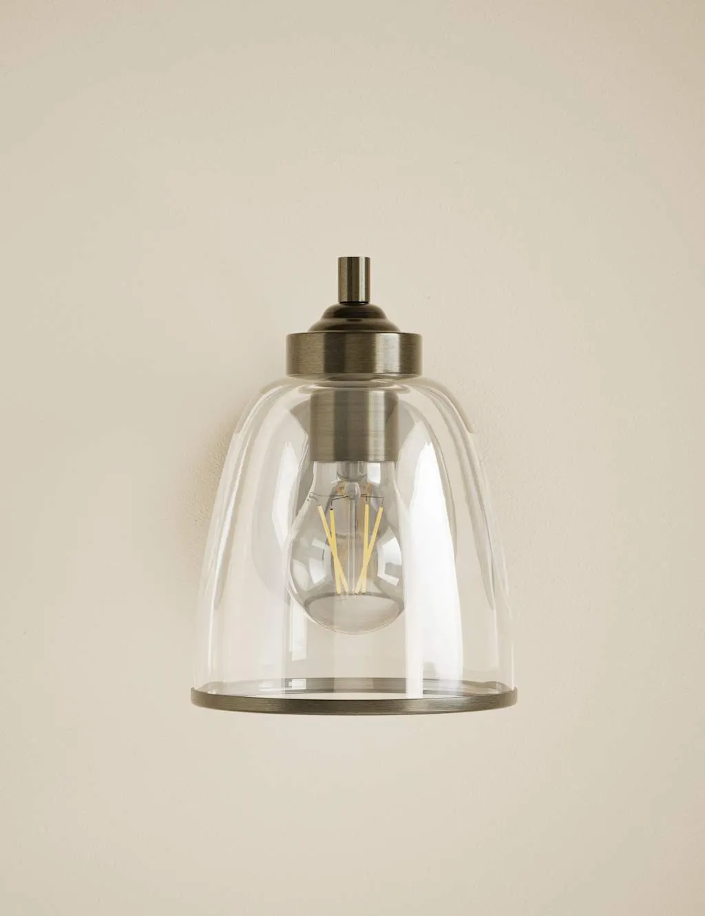 M&S Core Glass Wall Light Antique Brass