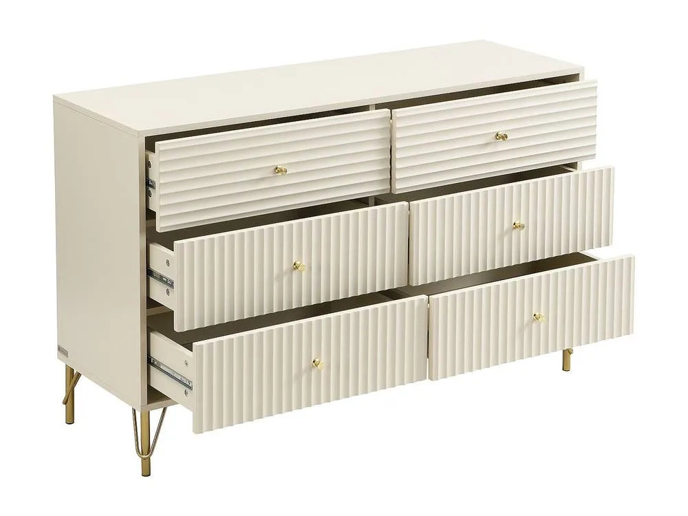 Vente-unique 6-Drawer Chest Of Drawers - Beige - LOUREO 6
