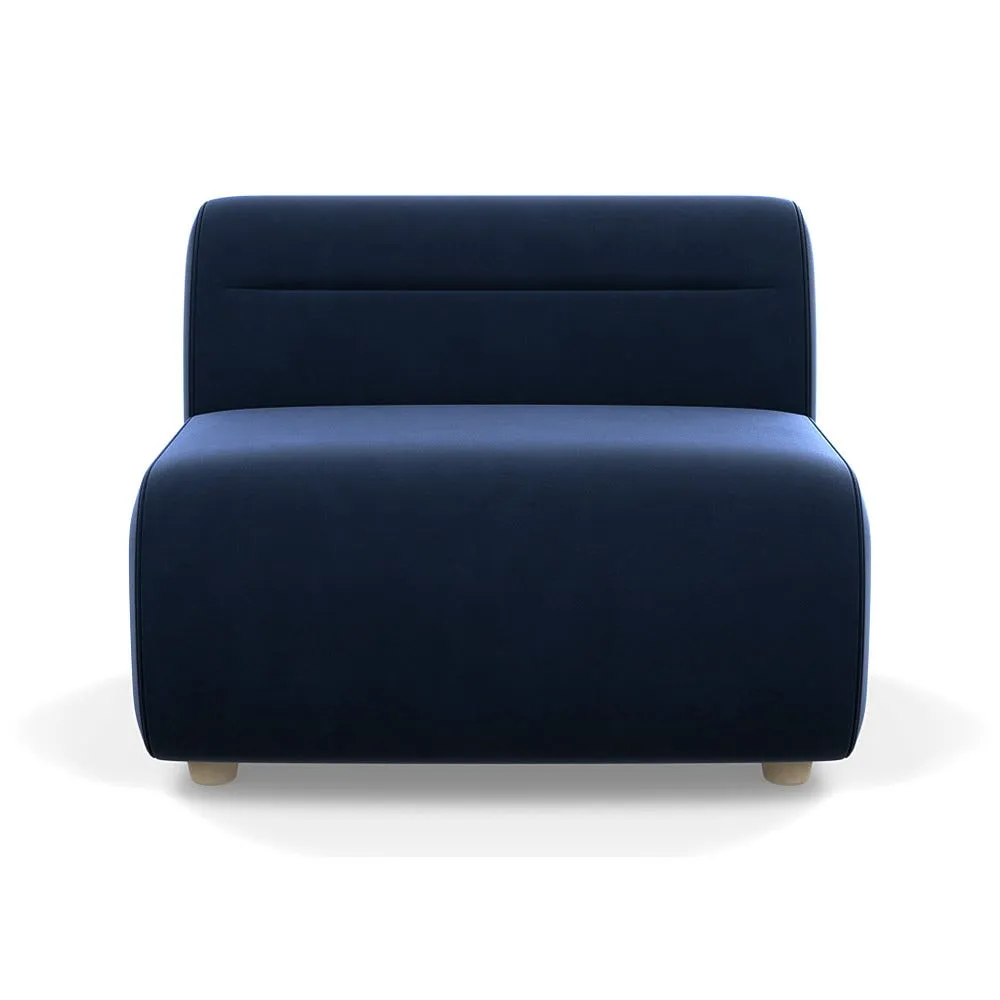 Heal's Lilli Large Single Module Smart Velvet Dusk Natural Beech Feet 1