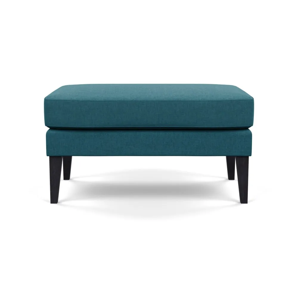 Heal's Richmond Ottoman Brushed Cotton Cadet Black Feet