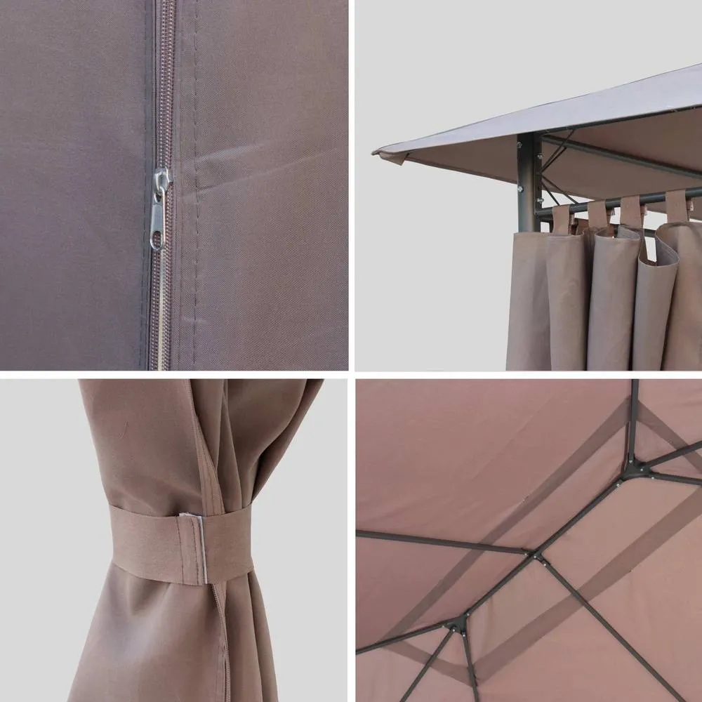 sweeek 3x4m canopy roof & side curtain kit in Taupe 2