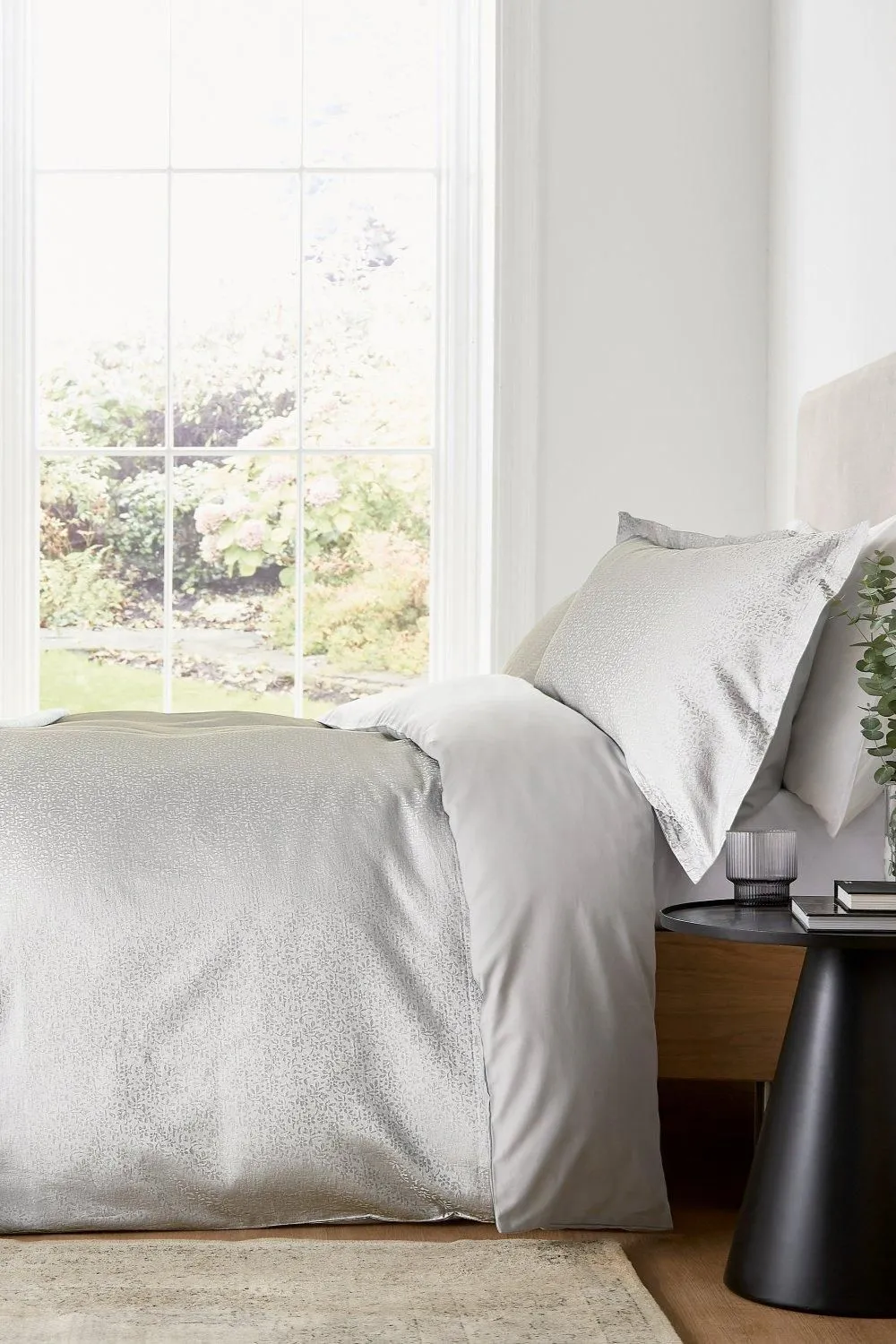 Murmur 'Meadow' Cotton Sateen Duvet Cover in Grey