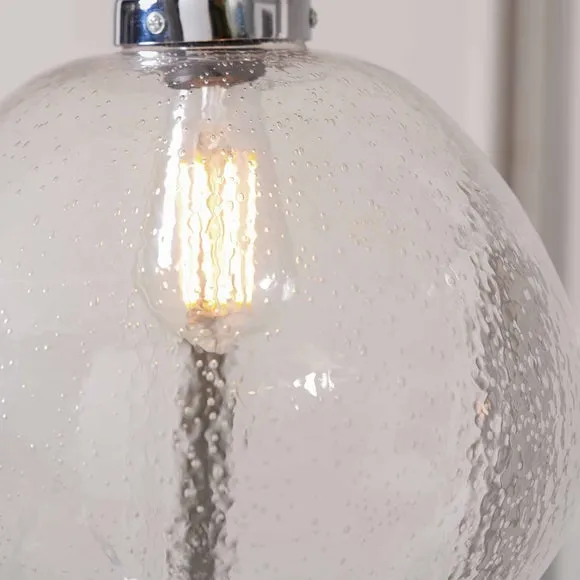 Pacific Lifestyle Beja Organic Shape Clear Bubble Glass Pendant, Clear 2