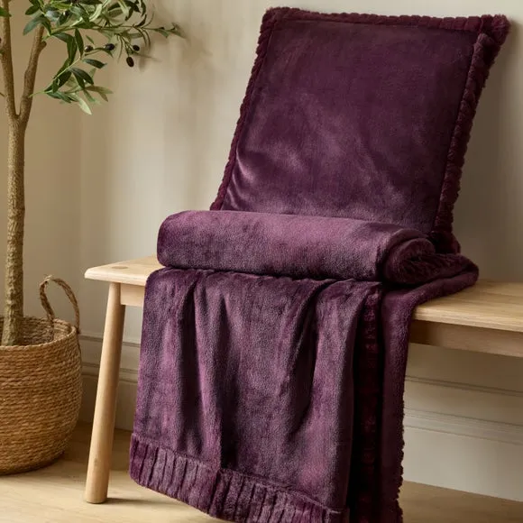 Catherine Lansfield Faux Velvet 150cm x 200cm Throw Blanket 3