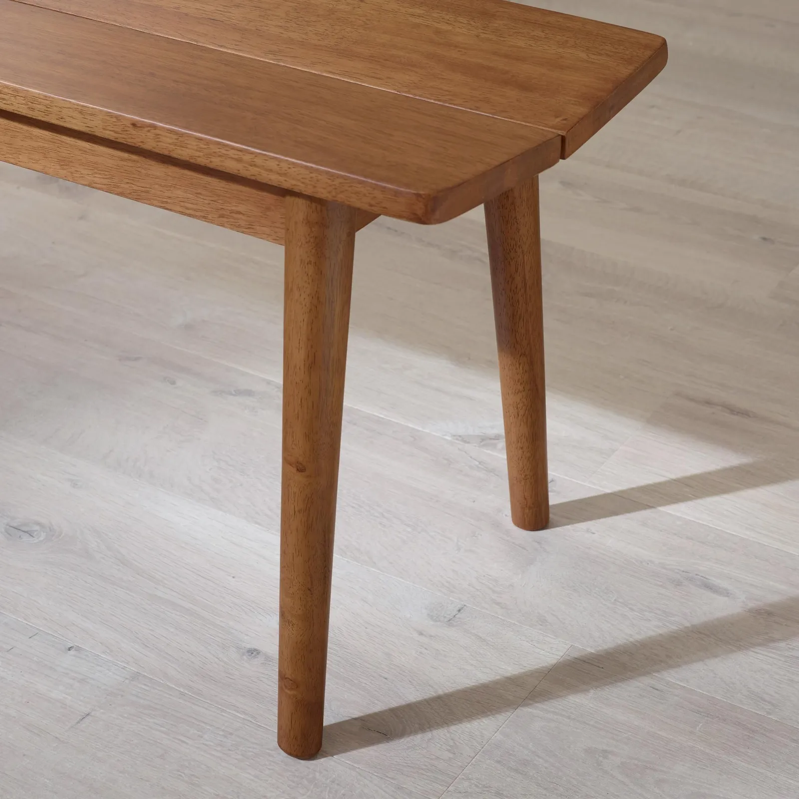 FurnitureboxUK Lynton Small Solid Wood Rustin Farmhouse Dining Bench in Walnut 6