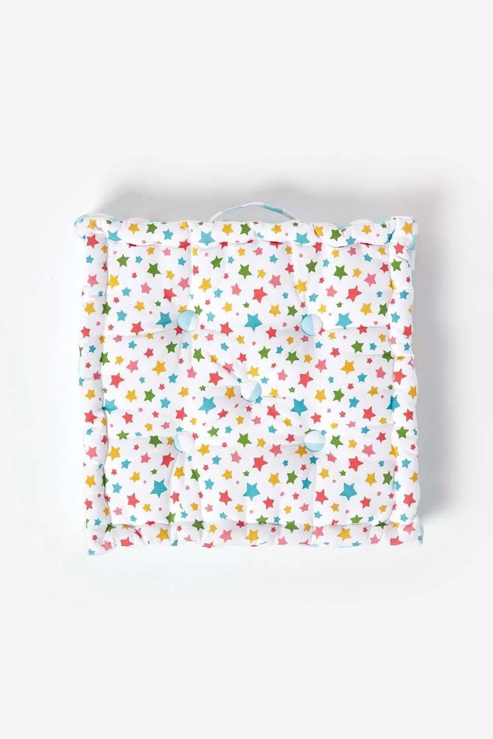 Homescapes Cotton Multi Coloured Stars Floor Cushion 3