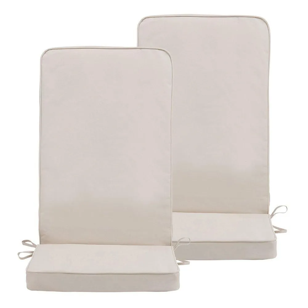 icon Outdoor High Back Seat Cushion Set of 2 in Beige