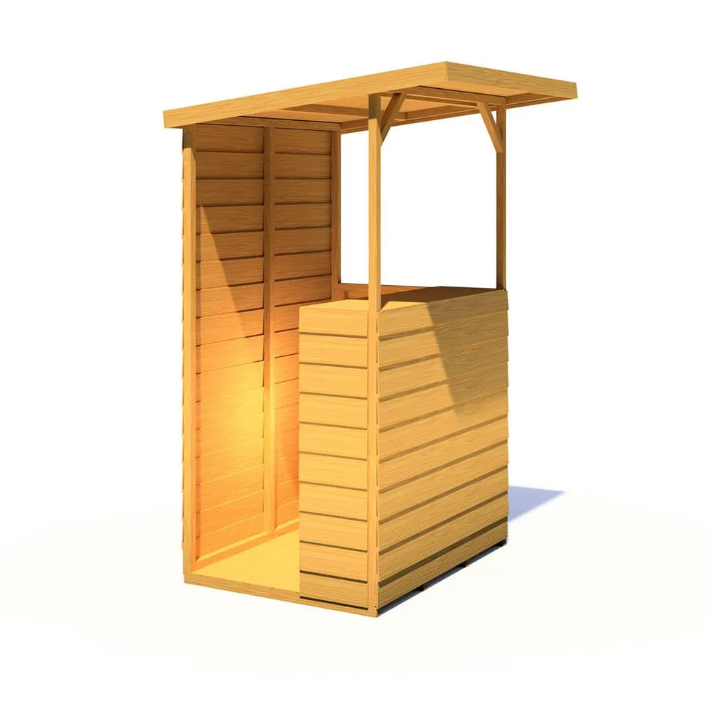 Shires Tiki 4 x 3 Feet Garden Bar - Wood - L89 x W119 x H205.4 cm in Light Brown 5
