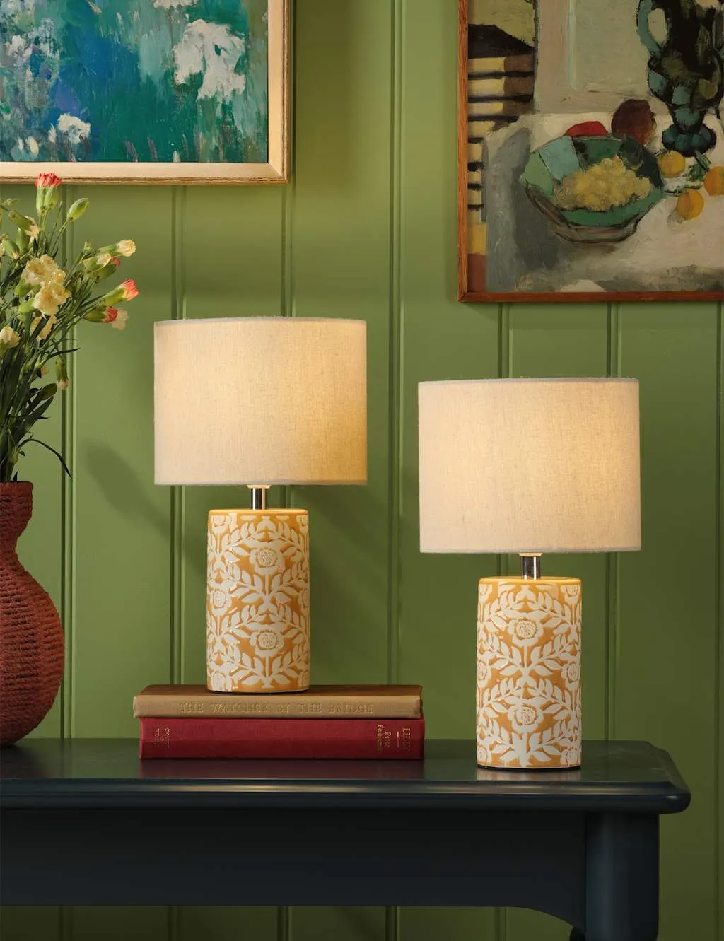 Joules Home Lighting Highclere Table Lamp Yellow Mix