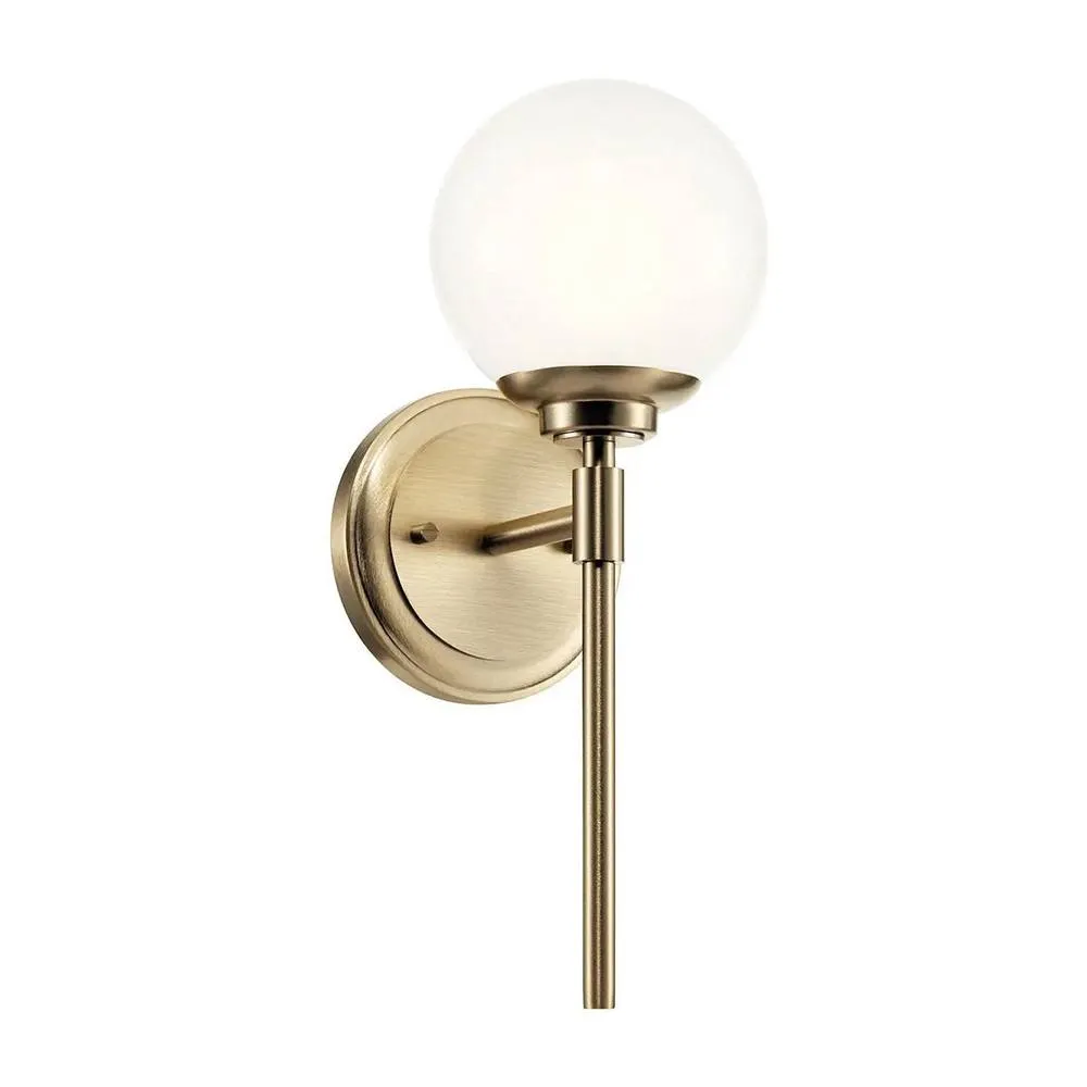 Netlighting Kichler Benno Bathroom Wall Lamp Champagne Bronze 3000K IP44 1x G9 in Brown