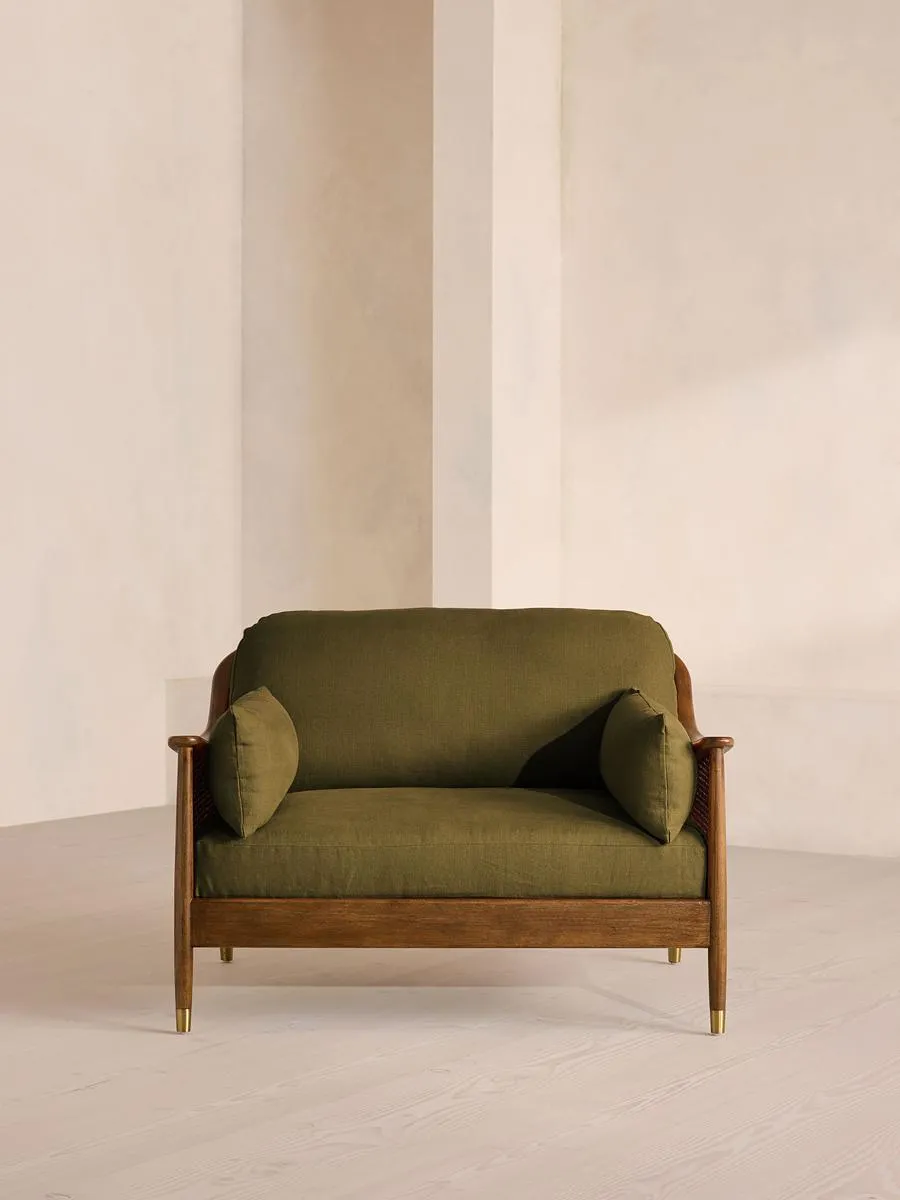 Atlanta Loveseat, Linen, Olive
