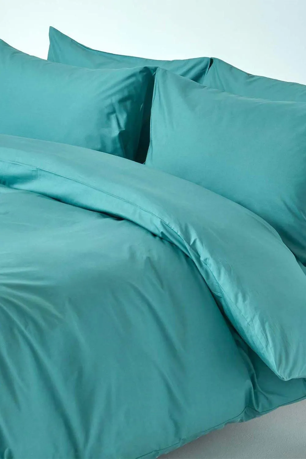 Homescapes Egyptian Cotton Duvet Cover with Pillowcase, 200 TC in Teal