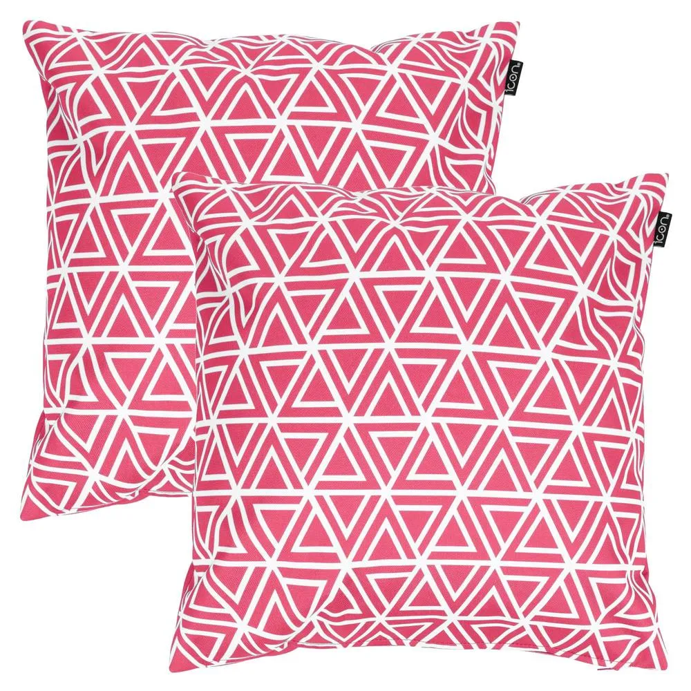 icon 2 Pack Cushion 43x43cm Triangle Geo, Pink