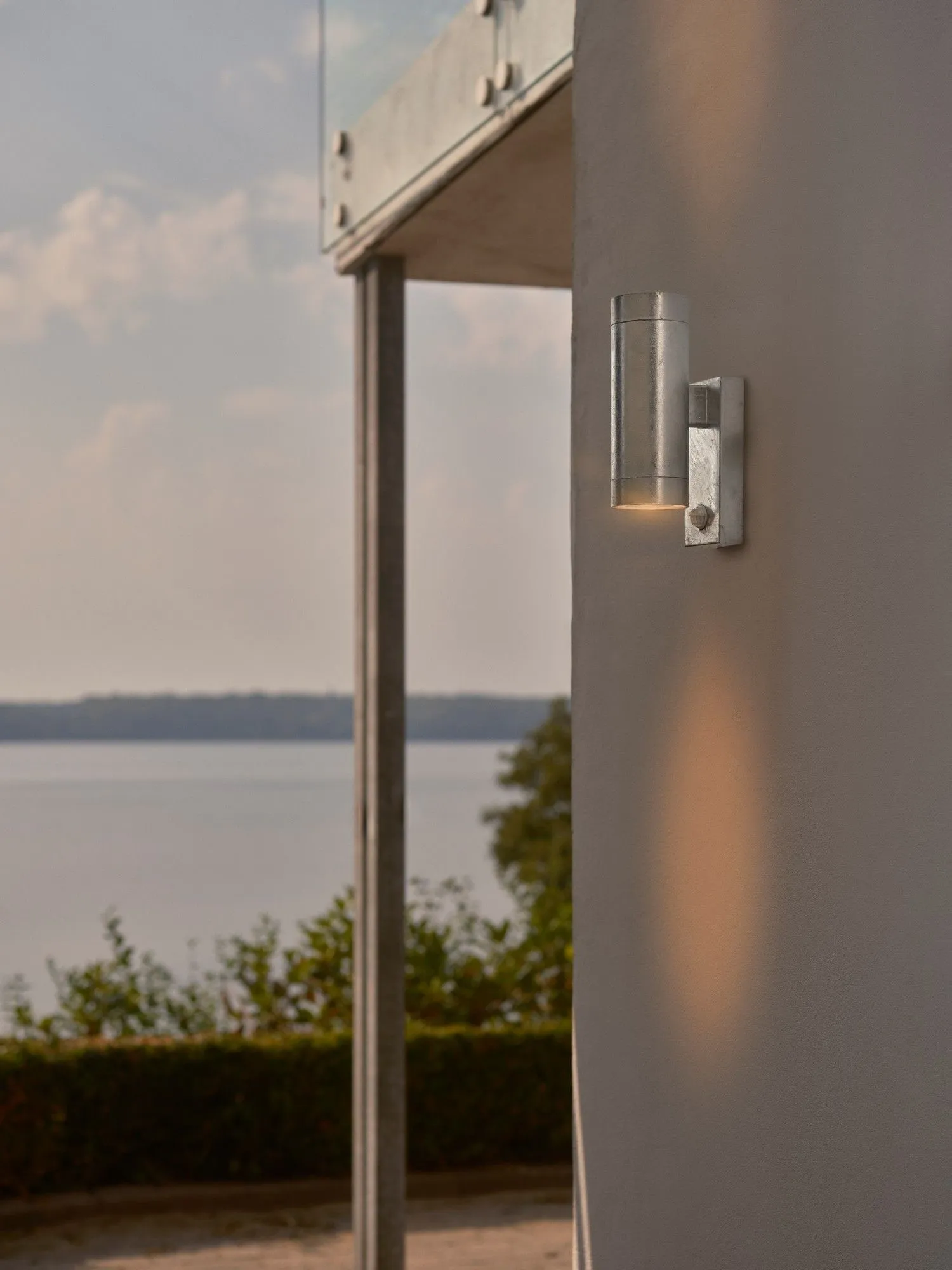 Nordlux Tin Outdoor Wall Light Galv Steel Garden GU10 IP54 in Silver 6