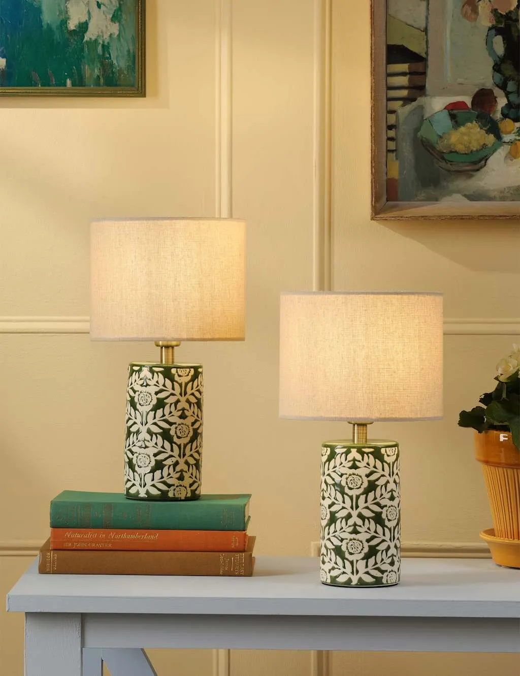 Joules Home Lighting Highclere Table Lamp Sage Mix
