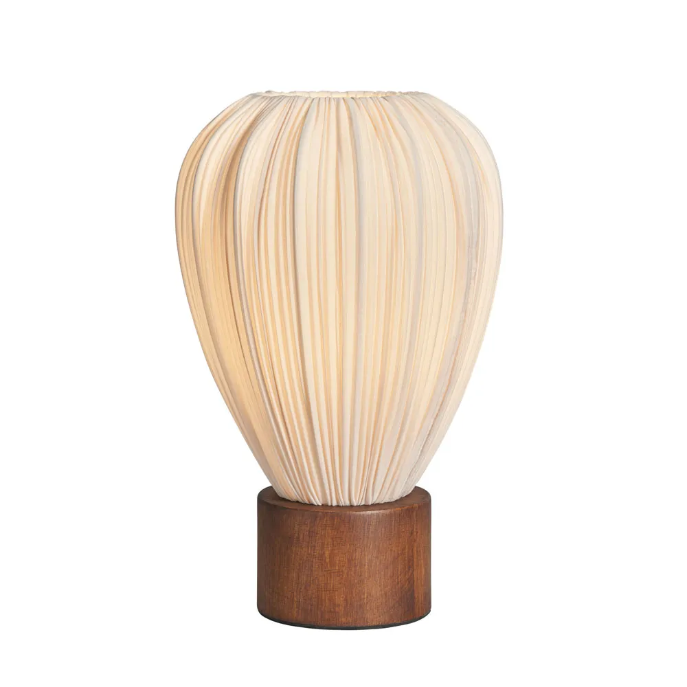 Daisy Pleated Shade Table Lamp, Wood
