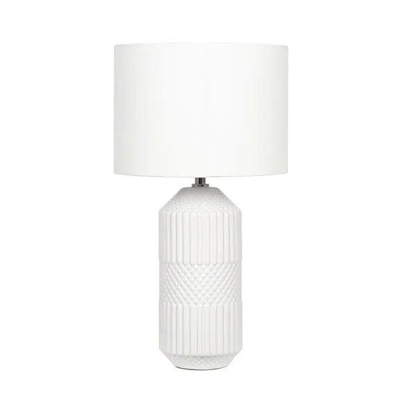 Meribel Tall Geo Textured Ceramic Table Lamp 3