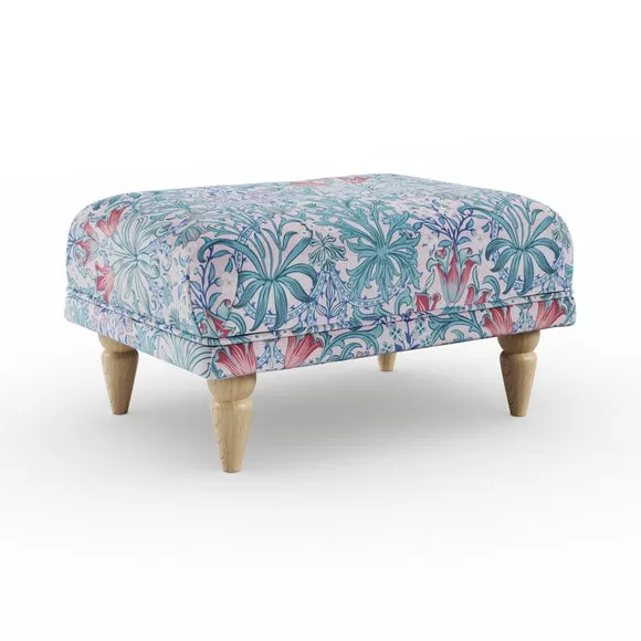 Jolene William Morris Woodland Weeds Print Velvet Footstool 5