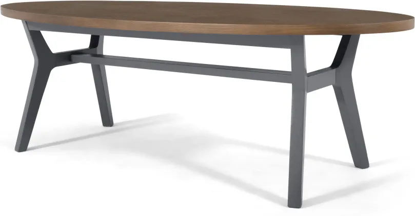 Jenson Oval Coffee Table, Dark Oak and Grey