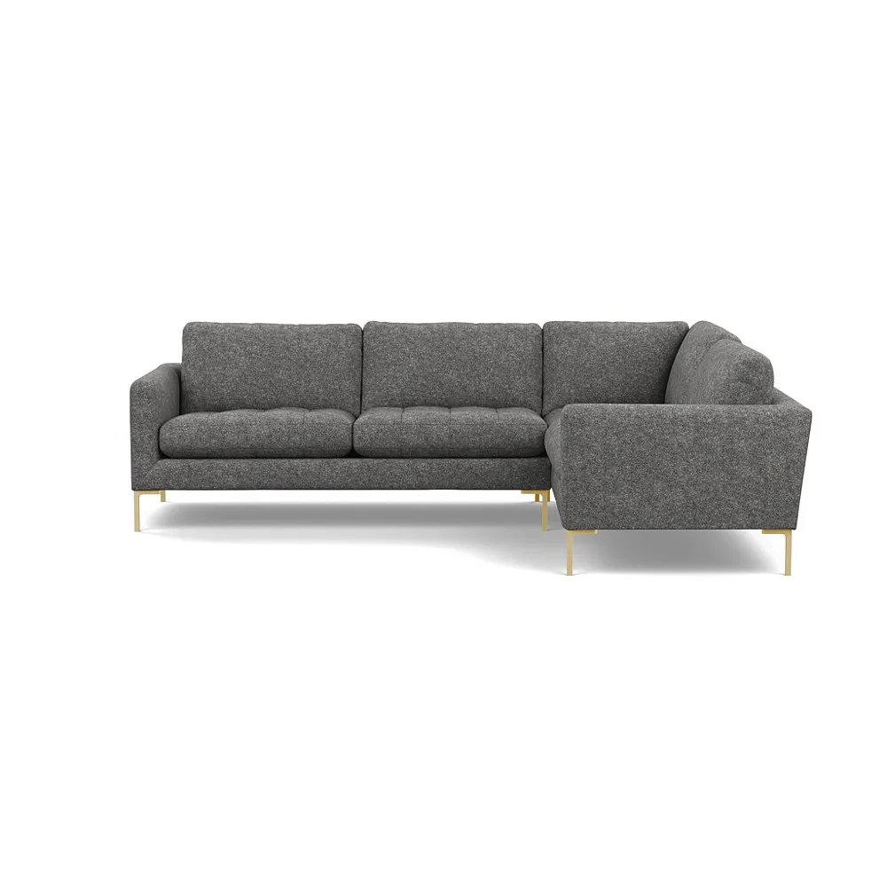 Heal's Eton RHF Corner Sofa Melton Wool Shale Brass