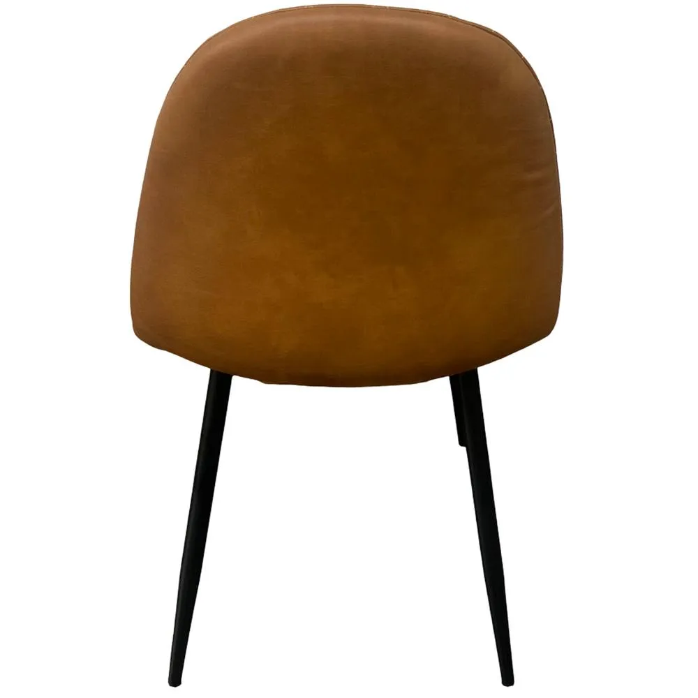 IH Design Corona Leather Steel Legs Dining Chairs (Set of 4) in Tan 6
