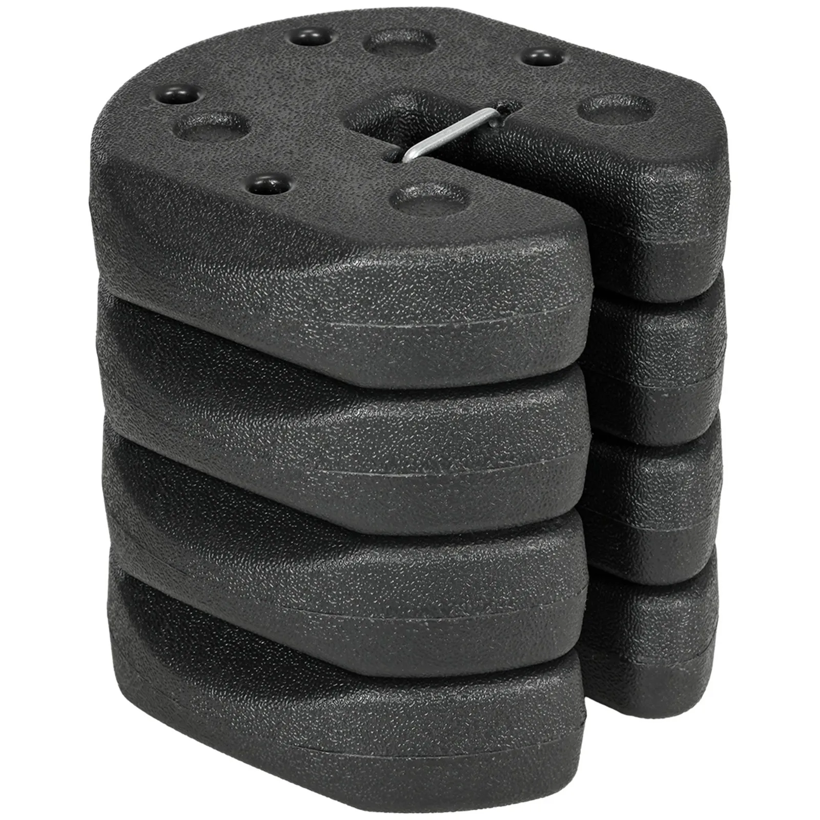 OUTSUNNY 12KG Gazebo Weights Set of 4 with Reinforce Pins for Canopies Marquees Tents in Black 2