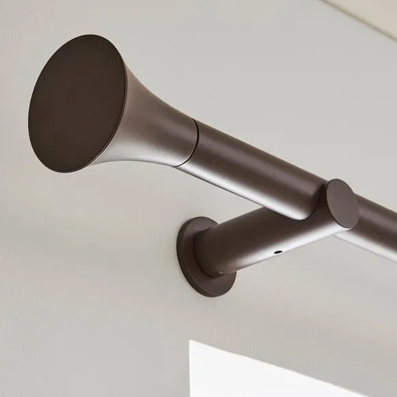 Flush Trumpet Fixed Metal Curtain Pole with Rings 3