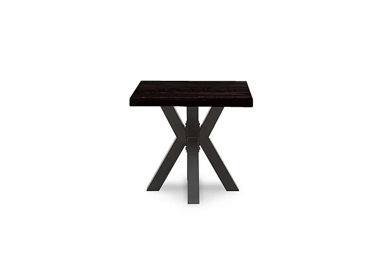 Terra Straight Edge Lamp Table with Metal Star Base - Black - Living Room Furniture - In Time for Christmas