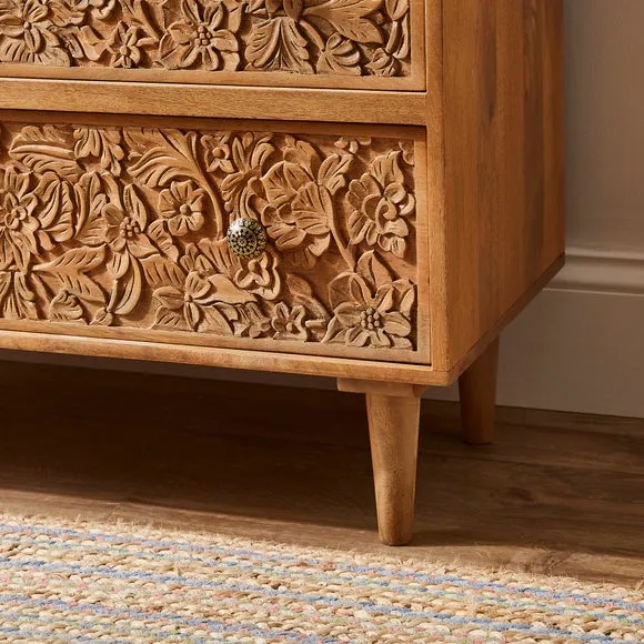 Jules Hand Carved 3 Drawer Chest 5