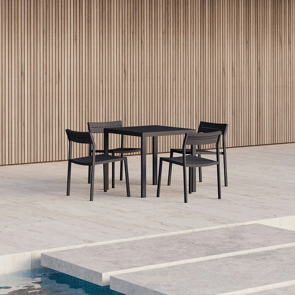 Case Eos Square Outdoor Dining Table Black 4