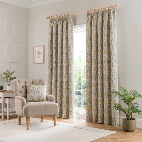 Tulip Jacquard Pencil Pleat Curtains 2