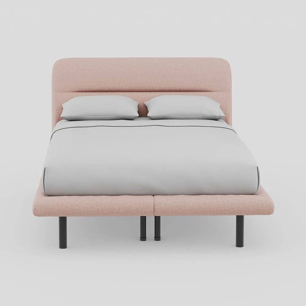 Heal's Gia Bed Double Siena Cotton Dusky Pink Slats, Black Feet 1