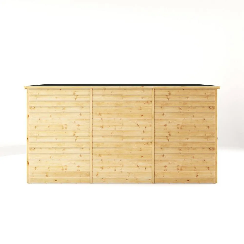 Mercia 12 x 4 Feet Modular Shiplap Pent - Windowless - L370xW127.9xH203.3 cm in Light Brown 4
