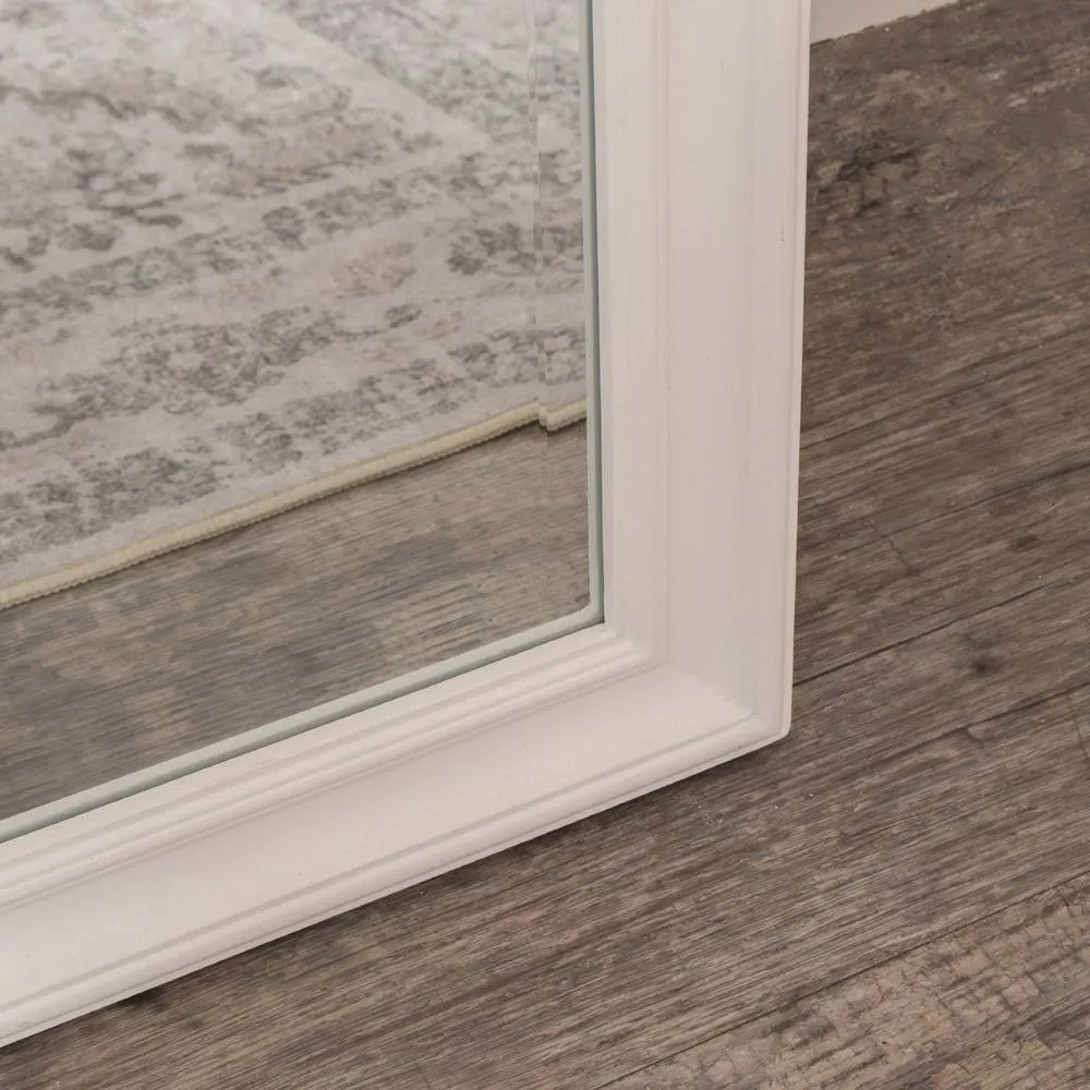 Melody Maison Large Full Length White Framed Wall & Leaner Mirror - 47cm X 142cm 4