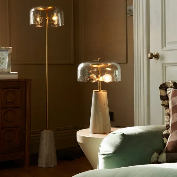 Return - Marble Glass Table Lamp, Natural 6