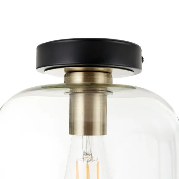 Florence Metal and Glass Flush Pendant 4