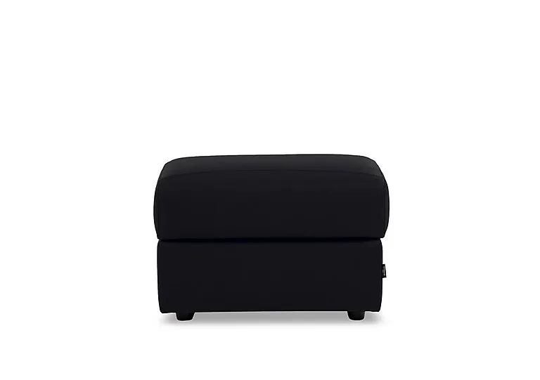 Canto Rectangular Leather Storage Footstool - Torello Nero - Living Room Furniture - In Time for Christmas