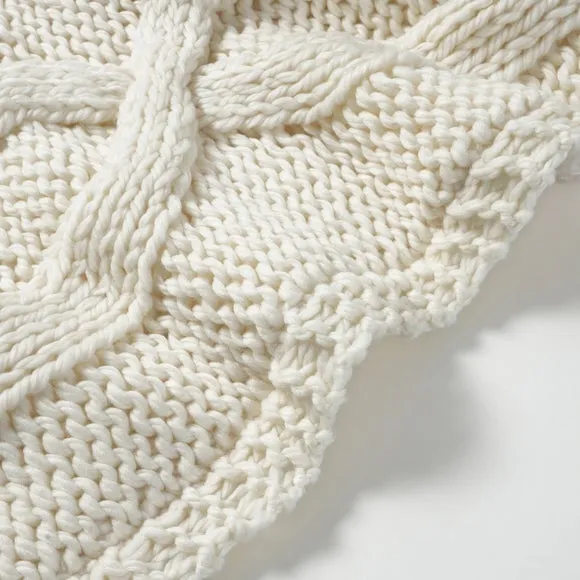 Cable Knit Throw Blanket 130cm x 180cm 5