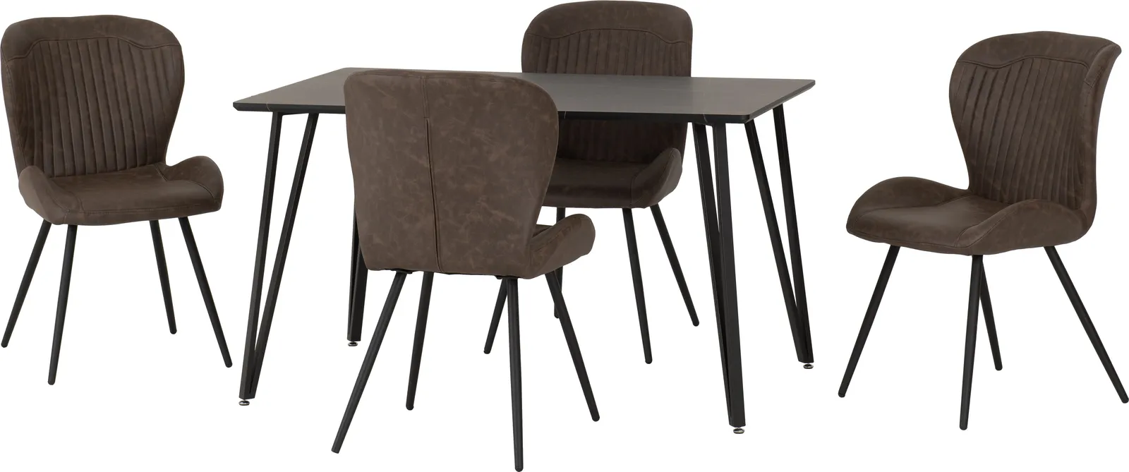 Seconique Marlow & Quebec Dining Set in Brown 2
