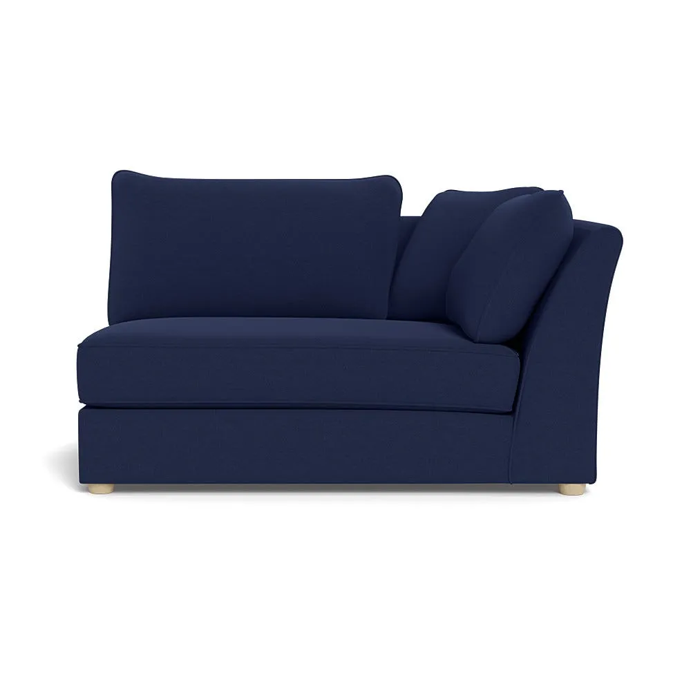 Heal's Tailor Large Curved Right Hand Facing Corner Unit Melton Wool New Navy Natural Feet