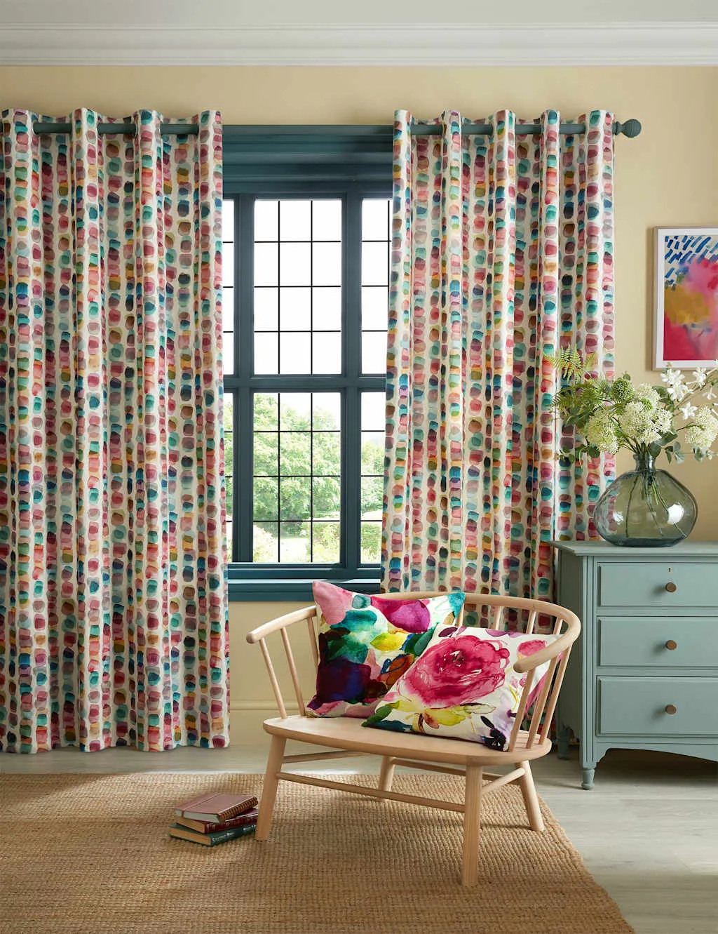 Bluebellgray Tobermory Cotton Rich Eyelet Curtains Multi