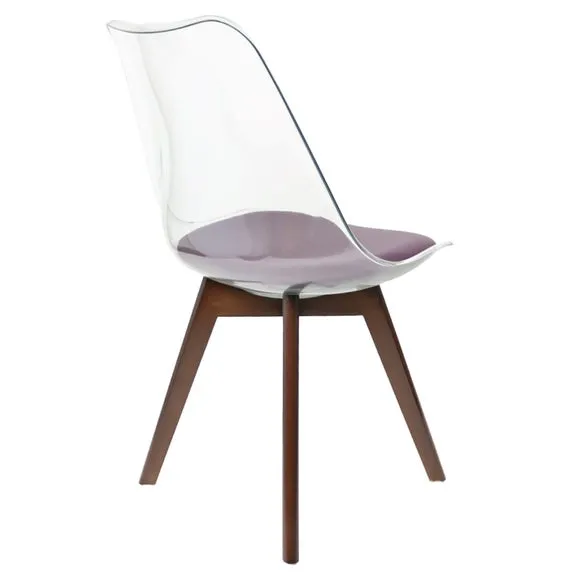 Fusion Living Soho Clear Plastic Dining Chair with Squared Legs 5
