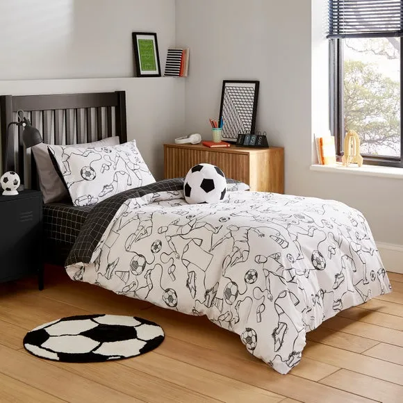 Football Doodles Quilt Cover and Pillowcase Set 1