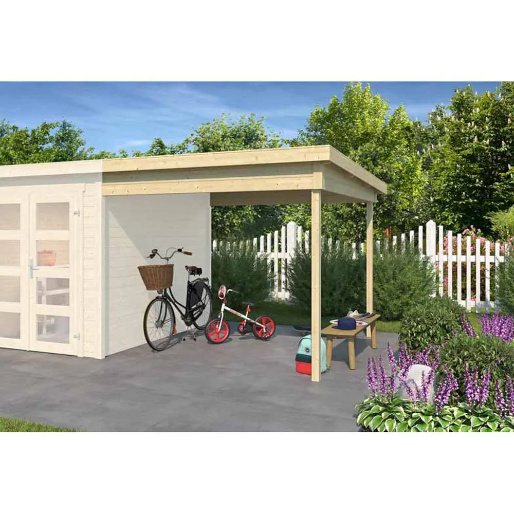 Lasita Maja Ltd Zambezi anbau 250x250-Log Cabin, Garden Room, Home Office - H211 cm in Natural