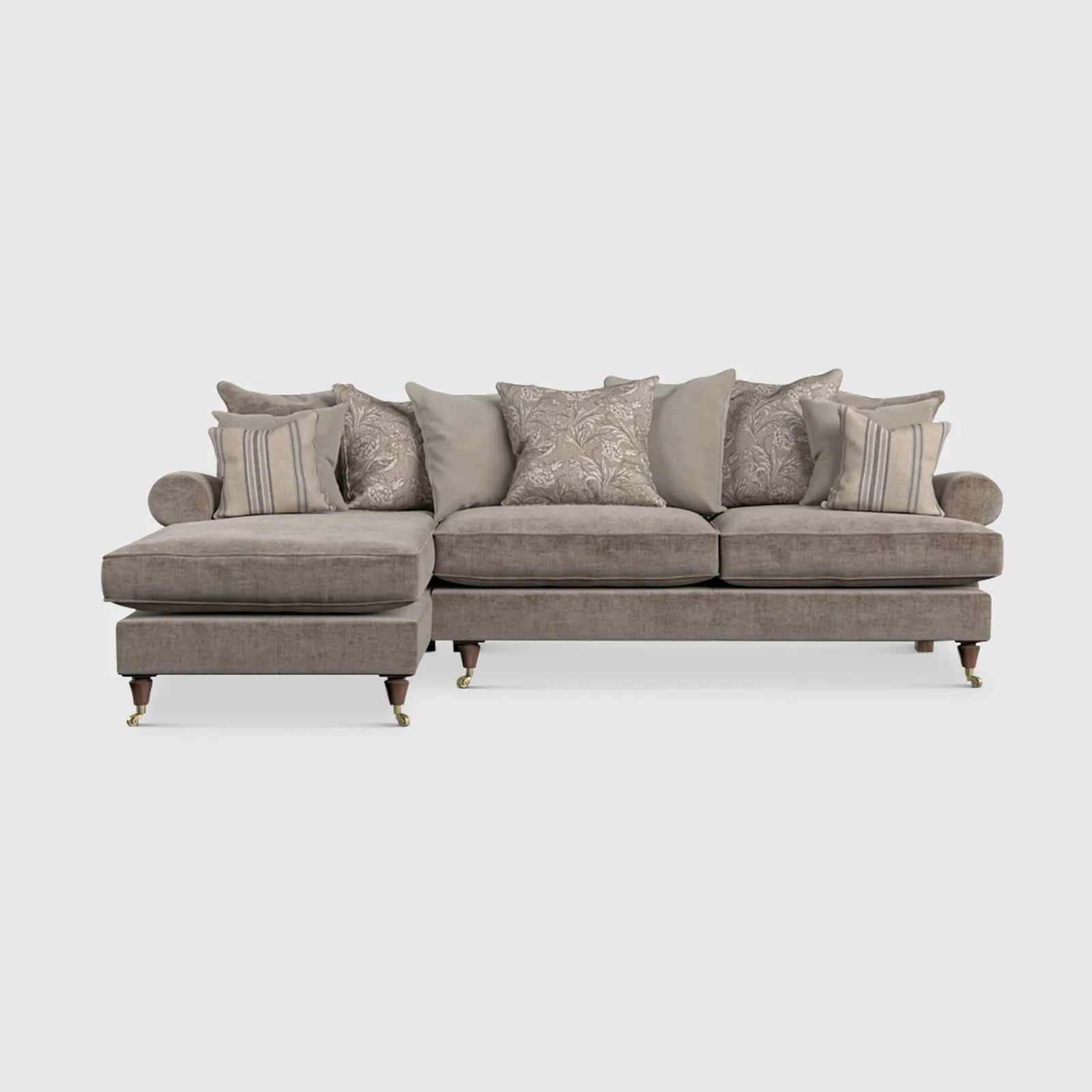 English Heritage Finch Large Lhf Chaise Pillow Back, Brown Fabric | Barker & Stonehouse 1