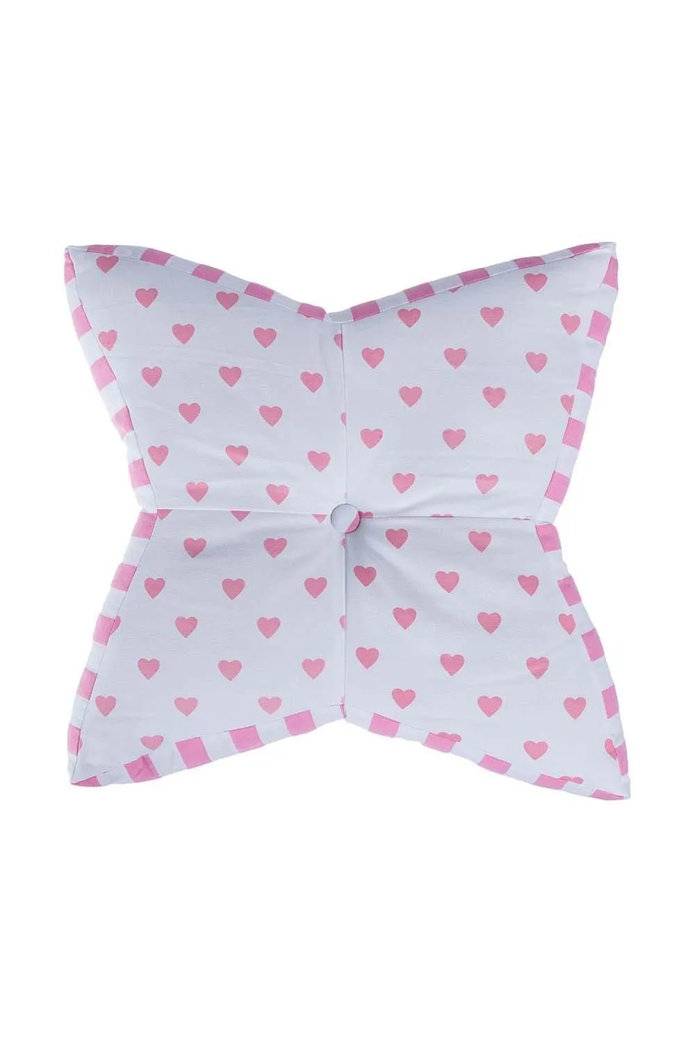 Homescapes Pink Hearts Star Floor Cushion